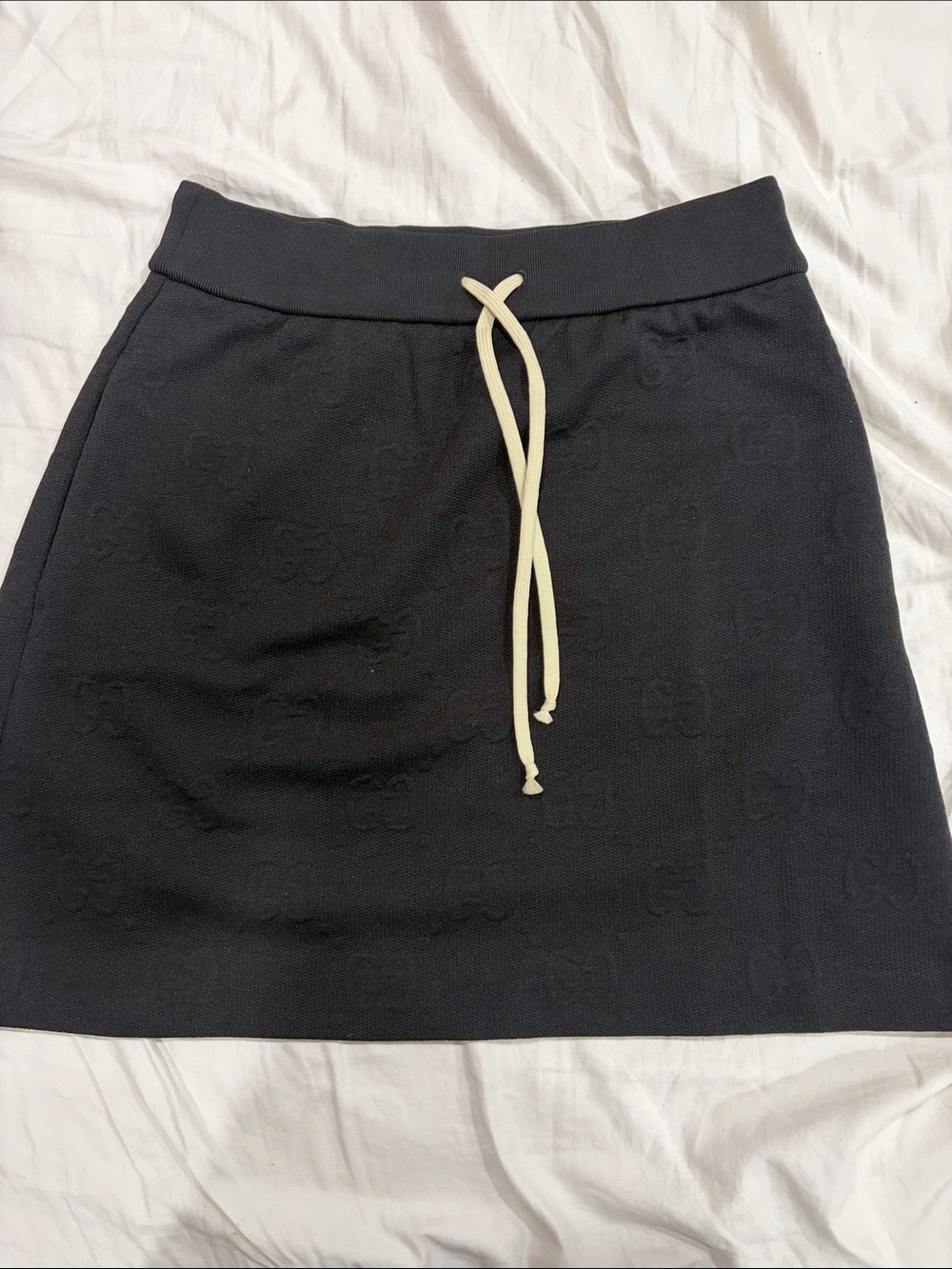 Gucci Women's Black Knit Drawstring Skirt